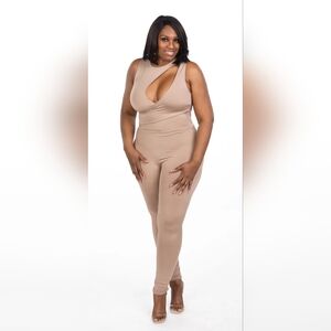 Tan Sleeveless Jumpsuit